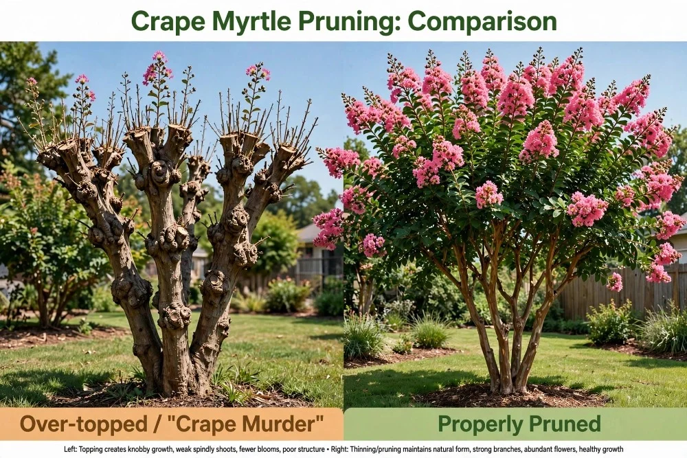 Proper crape myrtle pruning